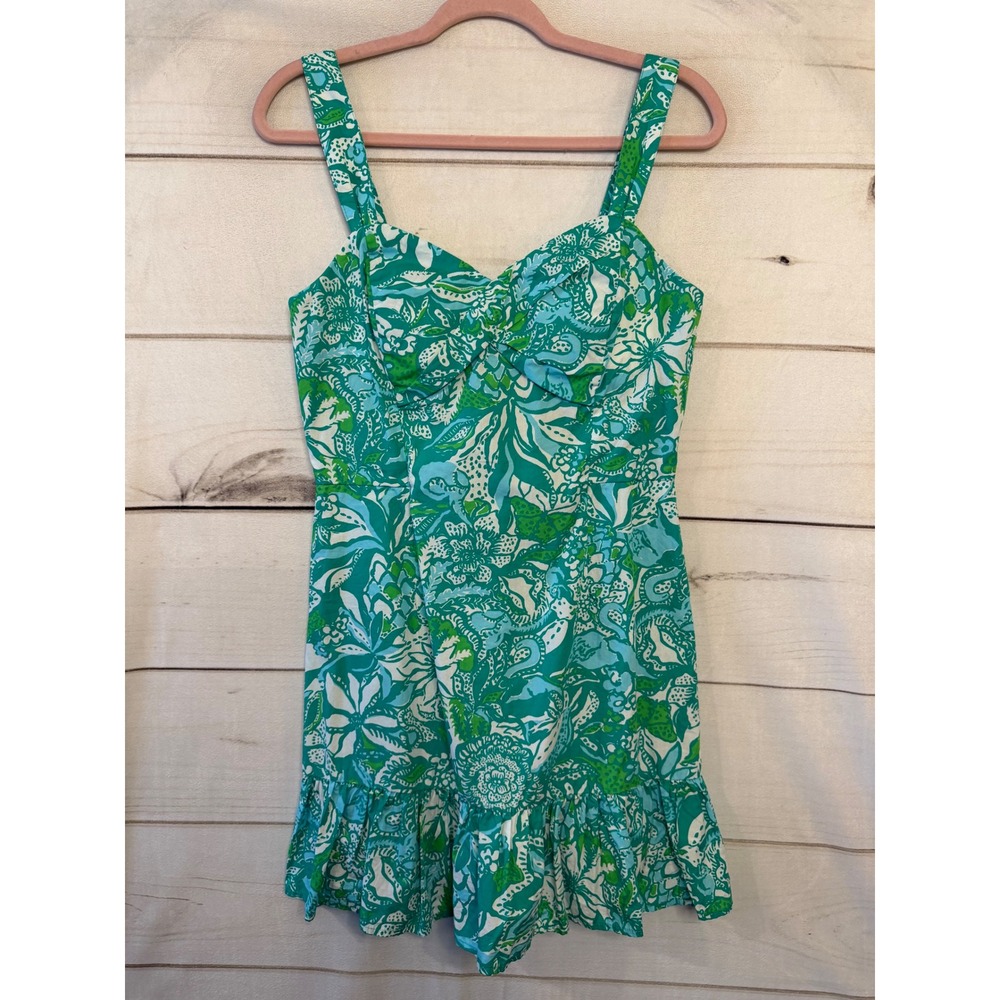 Lilly Pulitzer Teal & Green Floral Romper